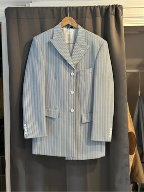 Blue and white 2 pc suit size 31R